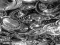 A Ceiling made of old used hubcaps Royalty Free Stock Photo