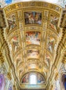 The ceiling of the main nave in the Basilica of Sant`Andrea della Valle in Rome, Italy. Royalty Free Stock Photo