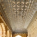 Ceiling of Mirror Palace in Amer Fort, Jaipur, Rajasthan, India