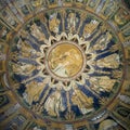 The Ceiling mosaic of The Baptistry of Neon. Ravenna, Italy Royalty Free Stock Photo