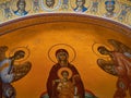 Ceiling Mural with Angels and the VIrgin Mary Holding Jesus Christ as a Child Royalty Free Stock Photo