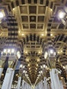 the ceiling of the nabawi mosque Royalty Free Stock Photo