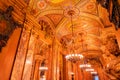 Paris, France - November 14, 2019: Ceiling of the Opera National de Paris Garnier lobby of the main staircase. Royalty Free Stock Photo