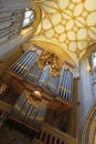 Ceiling and organ in English cathedral Royalty Free Stock Photo