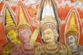 Ceiling Painting at Dambulla Rock Temple Royalty Free Stock Photo