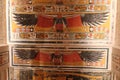 Ceiling paintings of flying vultures in Ramses V and Ramses VI tomb in kings valley in Luxor in Egypt Royalty Free Stock Photo