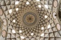Ceiling pattern in borujerdi house- kashan- isfahan province fron below viewpoint Royalty Free Stock Photo
