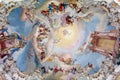 Ceiling of The pilgrimage church of Wies , Germany. Royalty Free Stock Photo