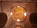 Ceiling in the Qusayr Amra with mesmerizing ancient frescoes of constellations and zodiac