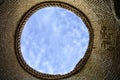 Ceiling of a ruin of Zoroastrians Dakhmeh Towers of Silence in Yazd city, Iran. Royalty Free Stock Photo