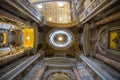 The ceiling of Saint Peter Basilica in Vatican, Rome, wide angle Royalty Free Stock Photo