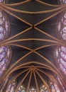 Ceiling of the Sainte Chapelle built by king Louis IX in Paris Royalty Free Stock Photo