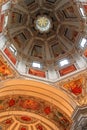 Ceiling at the Salzburg Cathedral (Salzburger Dom) Royalty Free Stock Photo