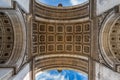 ceiling seen from below the Arc de Triomphe in Paris Royalty Free Stock Photo