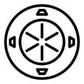 Ceiling smoke detector icon outline vector. Alarm fire