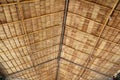 Ceiling of Thai local pavilion made from dried leaves of the nipa palm. Royalty Free Stock Photo
