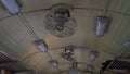 Ceiling train with fan and light looks old