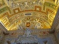Ceiling at the Vatican Museum, Italy, magnificent painting, cultural heritage of all mankind.