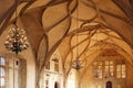 The Ceiling of Vladislav Hall at the Old Royal Palace in Prague Royalty Free Stock Photo