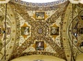 Ceiling in the yard of Palazzo Piccolomini e delle Papesse. Siena, Italy