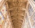 Ceilings and arch windows of Kings College Chapel Royalty Free Stock Photo