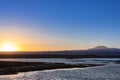 Cejar lagoon and Licancabur volcano in Atacama, Chile