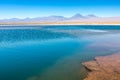 Cejar lagoon and Licancabur volcano in Atacama, Chile