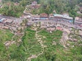 Ceking Rice Terrace in Bali, Indonesia. Rice Fields in Background. Drone Point of View