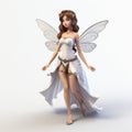 Simple Cel Shaded 3d Fairy With White Background