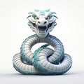 Cel Shaded 3d Naga Character Model On White Background