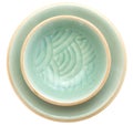 Celadon ceramic dishes Royalty Free Stock Photo