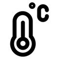 Celcius, cold bold outline vector icon which can easily modify or edit