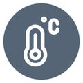 Celcius, cold bold outline vector icon which can easily modify or edit