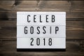 Celeb gossip 2018 message in light box