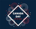 Celebrate banner of the national day of Canada. Happy independence day card.