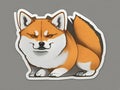 Adorable Shiba Inu Stickers: Vector Designs on White Background