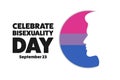 Celebrate Bisexuality Day. Holiday concept. Template for background, banner, card, poster with text inscription. Vector