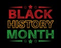 Celebrate Black History Month in red yellow green Royalty Free Stock Photo