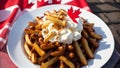 Celebrate Canada Day with a Plate of Delicious Poutine.AI Generated