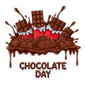 Celebrate chocolate day with delicious chocolate bars Royalty Free Stock Photo