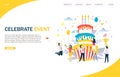 Celebrate event vector website landing page design template