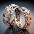Eternal Union: Illustration of Two Gold Wedding Rings Royalty Free Stock Photo