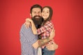 Celebrate fathers day. Family values concept. Family bonds. Friendly relations. Father hipster and his daughter Royalty Free Stock Photo