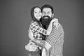 Celebrate fathers day. Family values concept. Family bonds. Friendly relations. Father hipster and his daughter Royalty Free Stock Photo