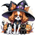 Celebrate Halloween with dog and cat dolls.