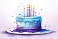 Celebrate holiday food illustration birthday candle anniversary cake party sweet happy dessert background Royalty Free Stock Photo