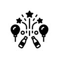 Black solid icon for Celebrate, party and celebration Royalty Free Stock Photo