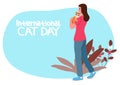 Celebrate international Cat Day with this adorable vector illustration