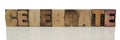 Celebrate in letterpress wood type Royalty Free Stock Photo