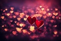 Celebrate love with heart shapes on a bokeh-filled background